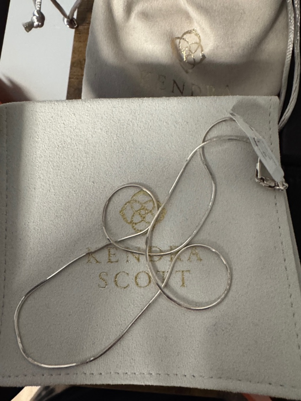 Kendra Scott Silver Thin Snake Chain Necklace Sterling Silver NWT!